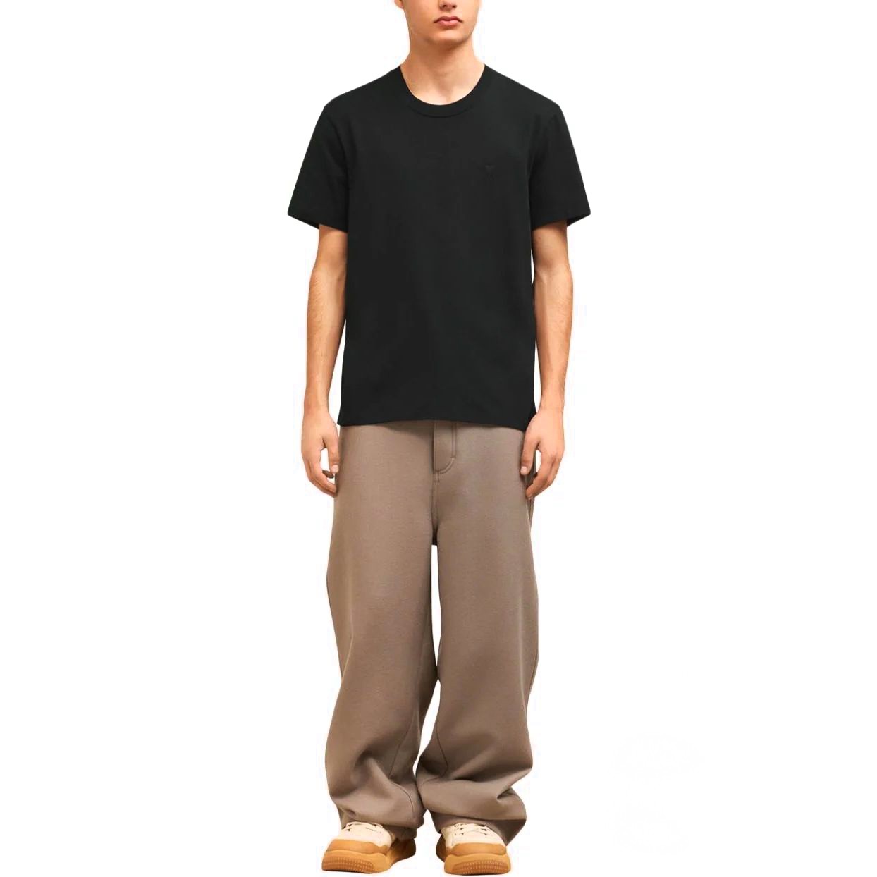 AMI PARIS Marškinėliai trump. rankovėmis, Juoda, Adc t-shirt 3