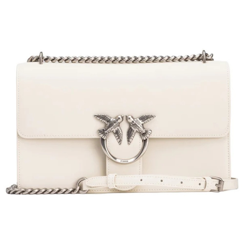 PINKO Rankinė per petį moterims, Balta, Love one classic crossbody bag 1