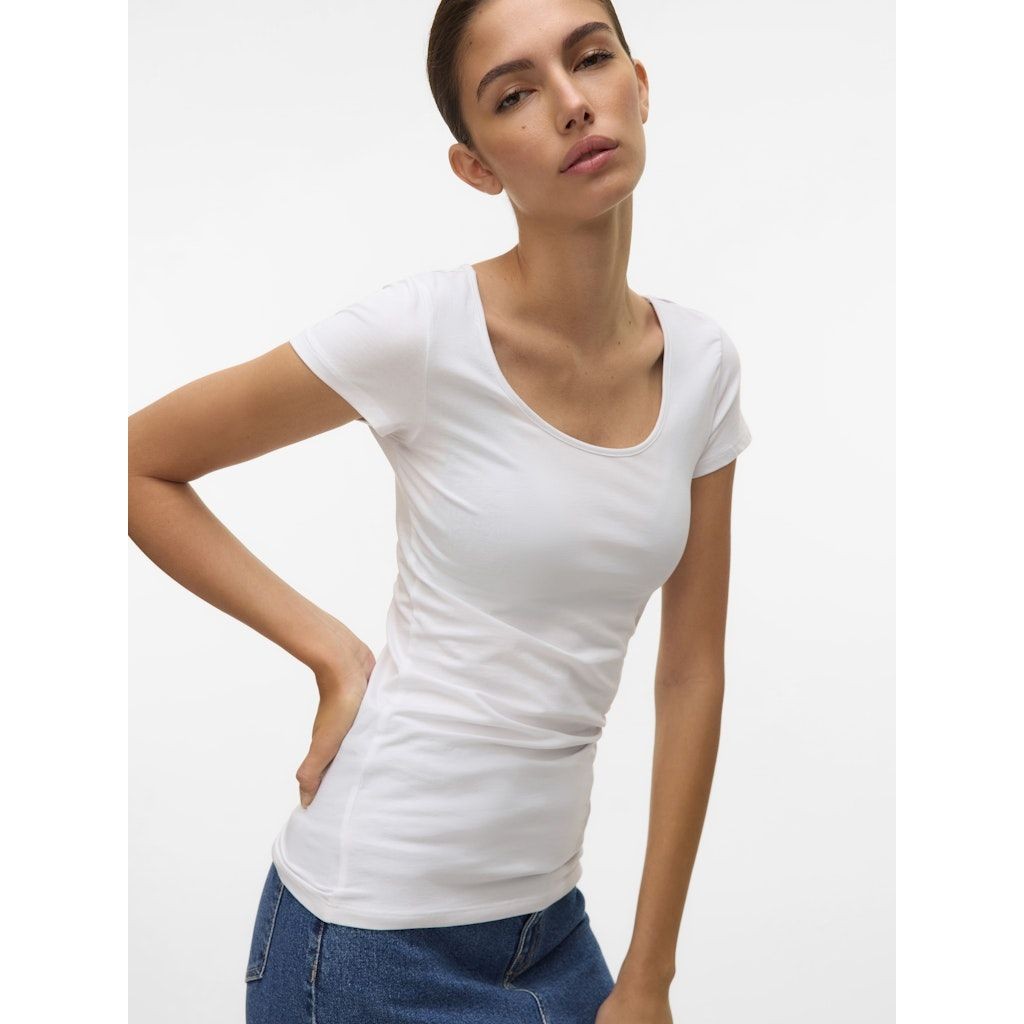 VERO MODA Marškinėliai moterims, Balta, VMMAXI MY SOFT SS U- 5