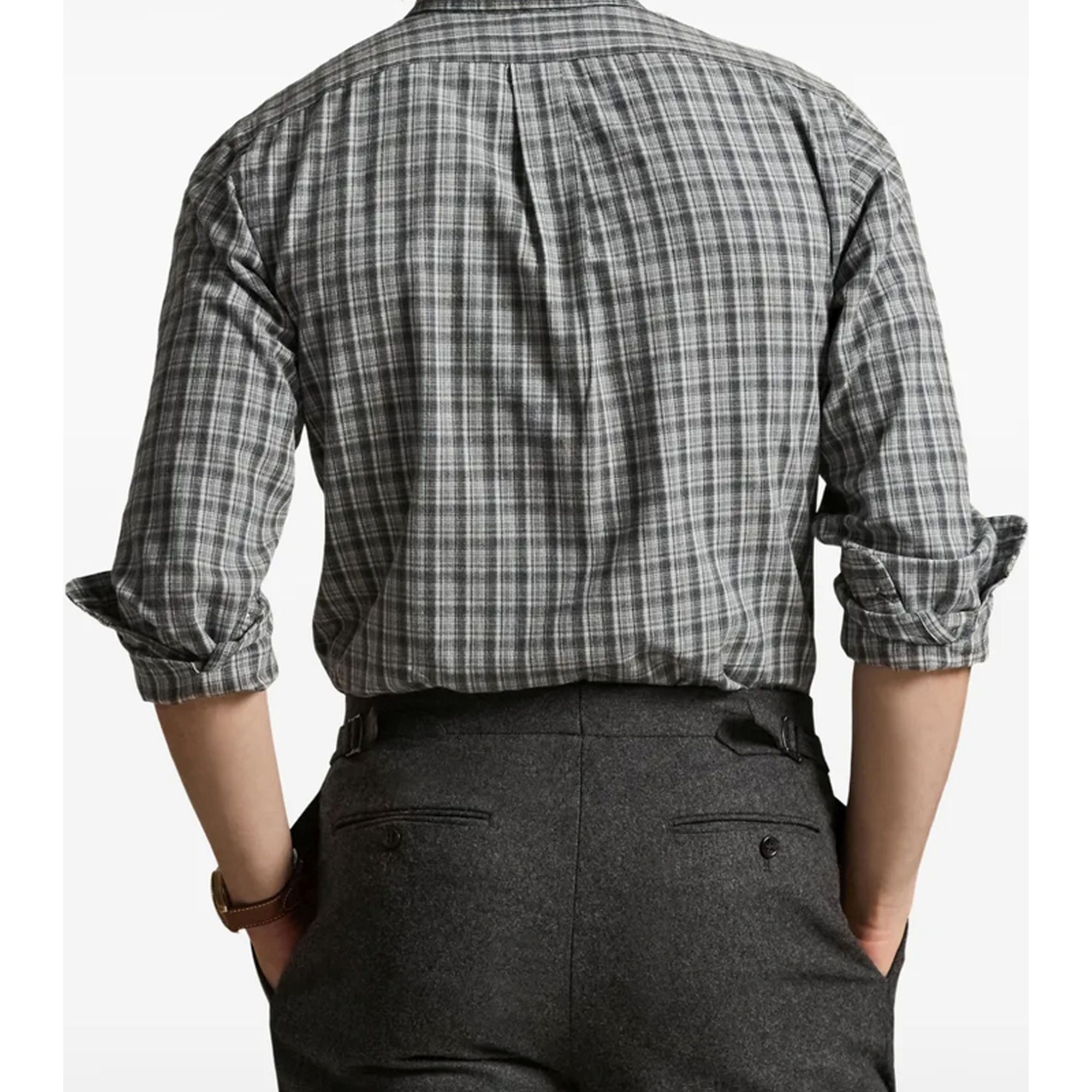 POLO RALPH LAUREN Marškiniai ilgomis rankovėmis vyrams, Pilka, Long sleeve-sport shirt 3