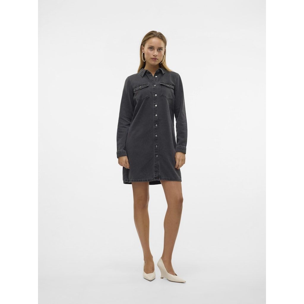 VERO MODA Mini suknelė moterims, Juoda, Jennie short denim dress mix 5