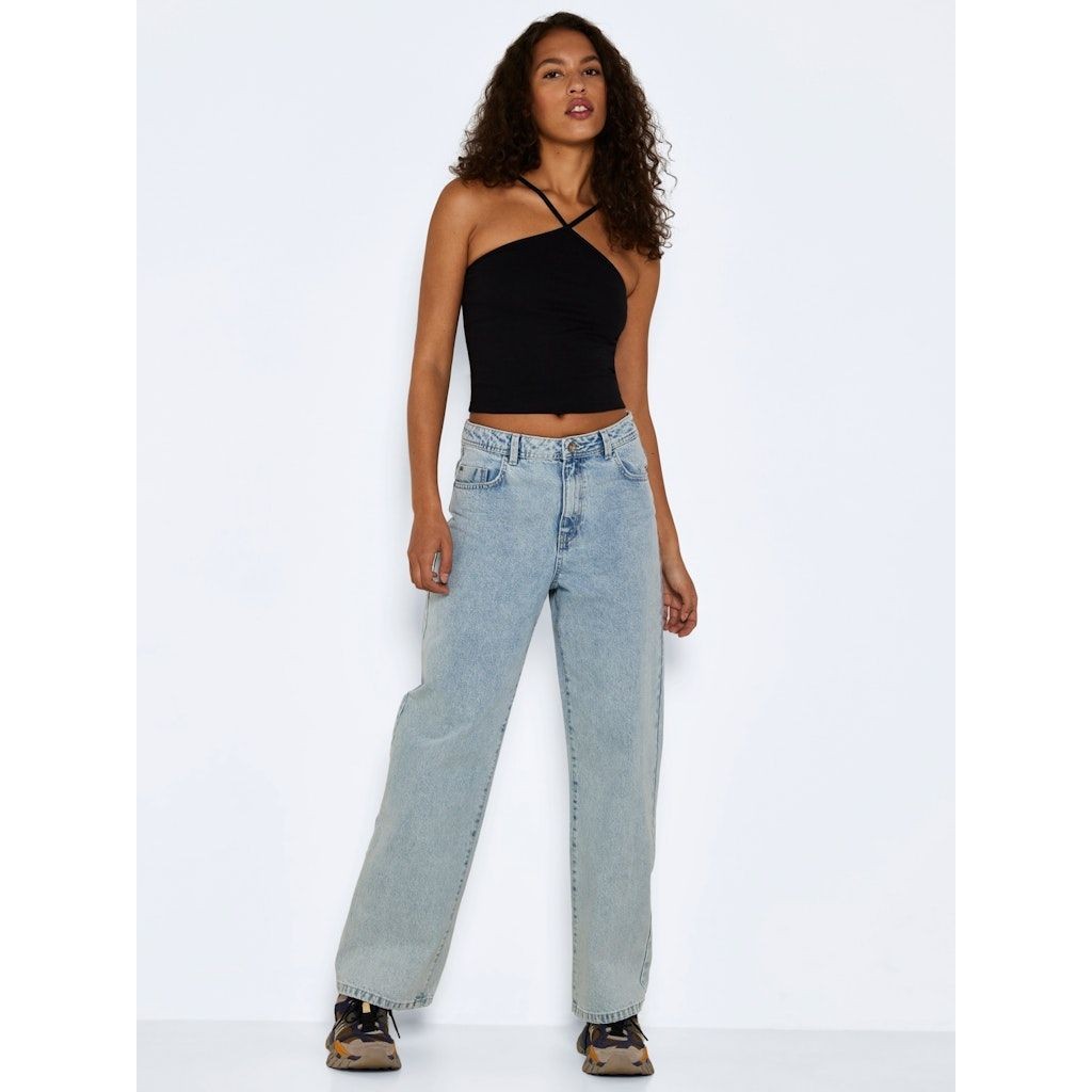 NOISY MAY Tiesūs džinsai moterims, Mėlyna, NMDREW HW WIDE LEG JE 4