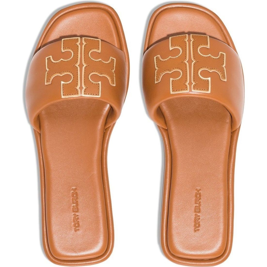 TORY BURCH Šlepetės moterims, Ruda, Double t sport slide 4