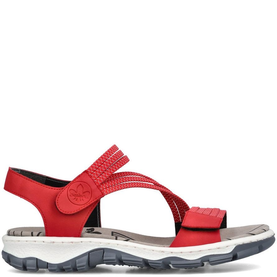 RIEKER Basutės moterims, Raudona, SANDALS 8
