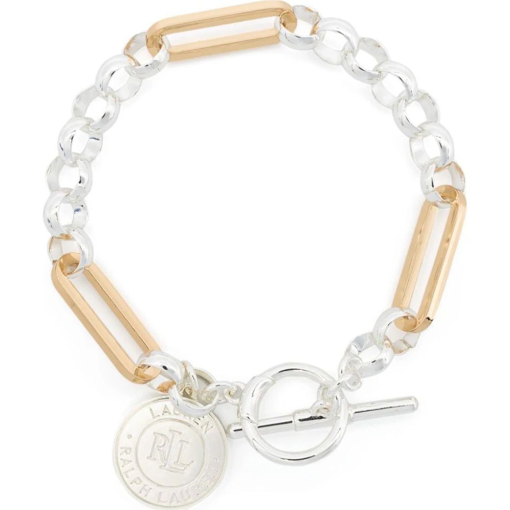 RALPH LAUREN Apyrankė moterims, Sidabrinė, Br 7.25" logo coin flex 1