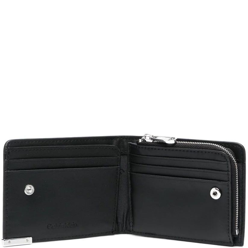 CALVIN KLEIN Piniginė vyrams, Juoda, MODERN PLAQUE BIFOLD HALF Z/A 3