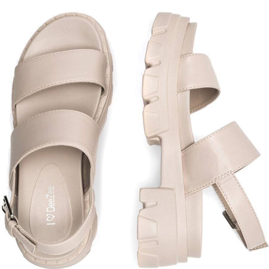 DEEZEE Basutės moterims, Smėlio, SANDALS 3