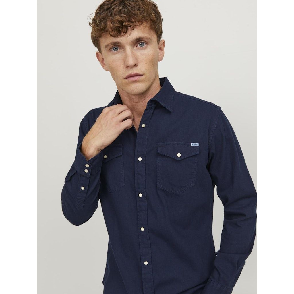 JACK & JONES Marškiniai ilgomis rankovėmis vyrams, Mėlyna, Esheridan shirt 7