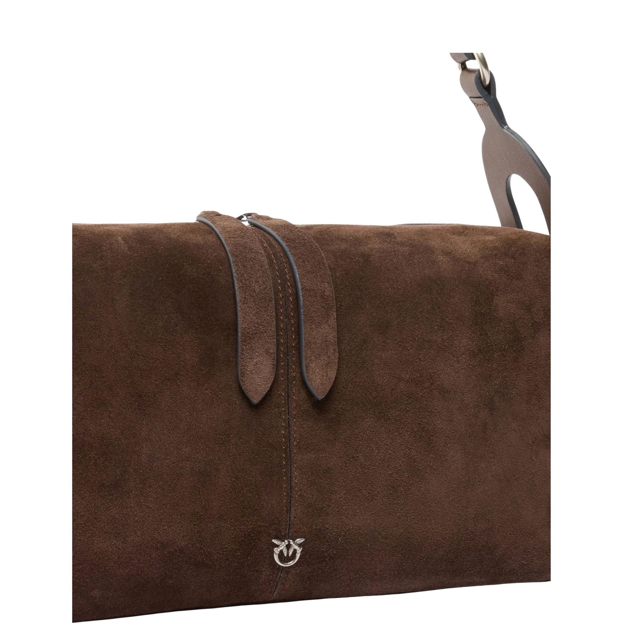 PINKO Rankinė per petį moterims, Ruda, 24 classic suede 3