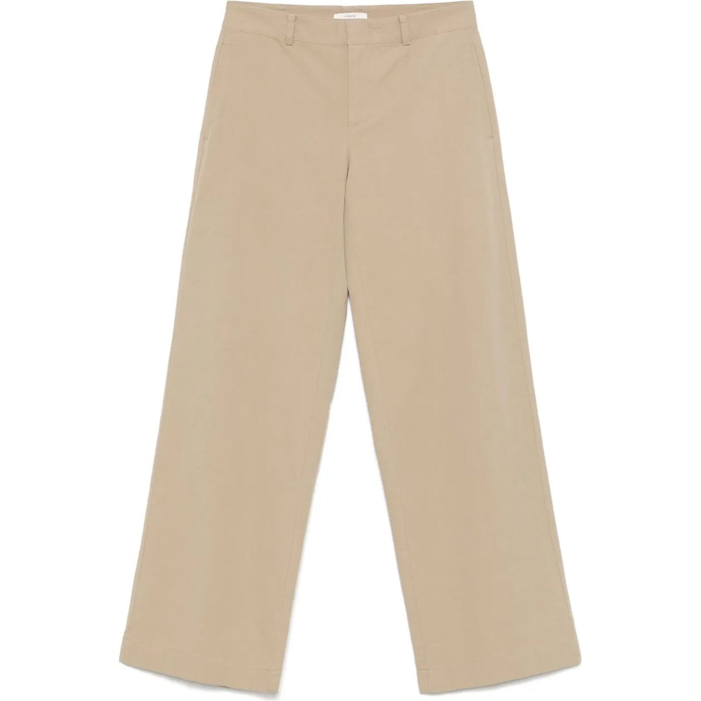 VINCE Kelnės moterims, Smėlio, Cotton wide leg pant