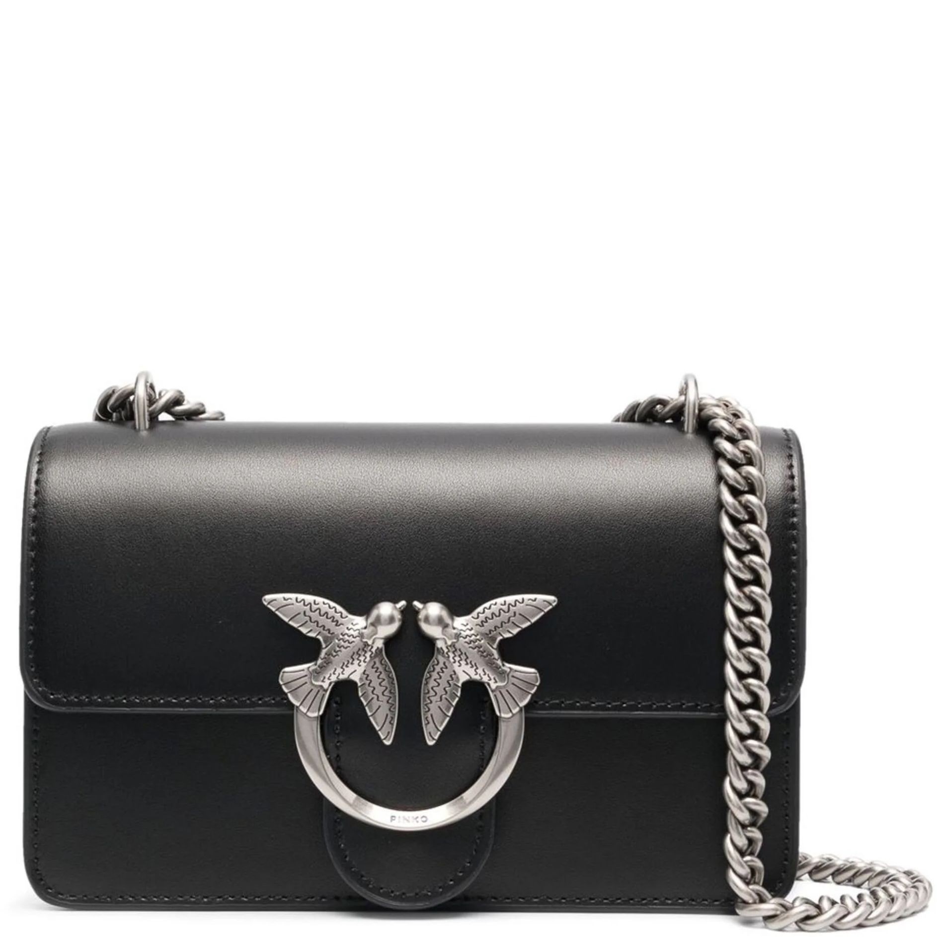 PINKO Rankinė per petį moterims, Juoda, Love one mini crossbody bag 1