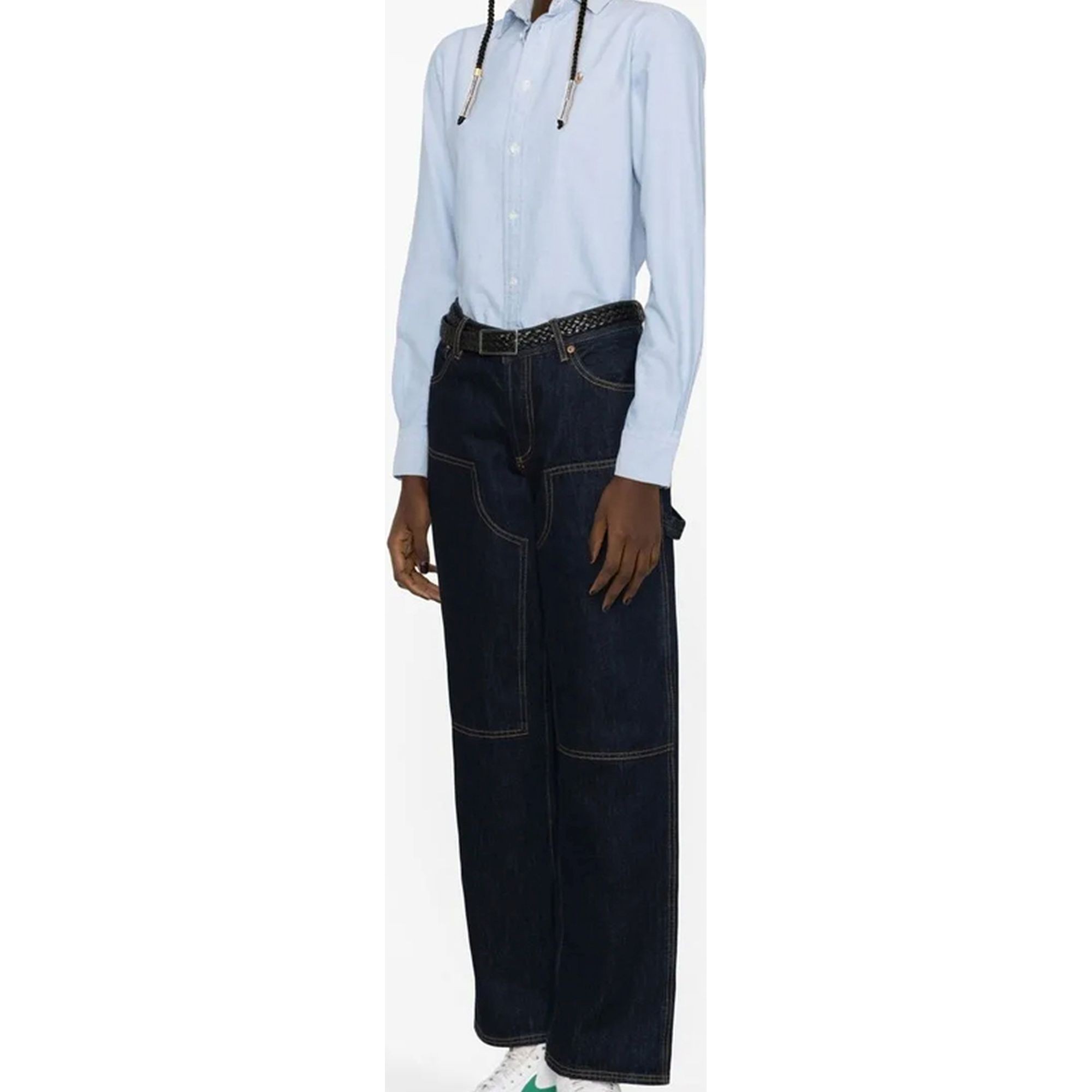 POLO RALPH LAUREN Marškiniai ilgomis rankovėmis moterims, Mėlyna, Long sleeve button front shirt 4