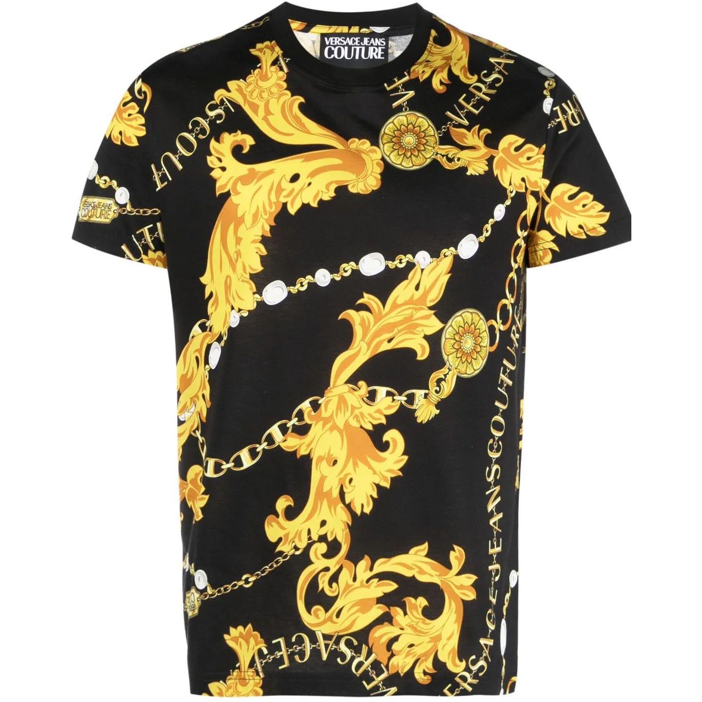VERSACE JEANS CUTURE Marškinėliai trump. rankovėmis vyrams, Juoda, T-shirt 1