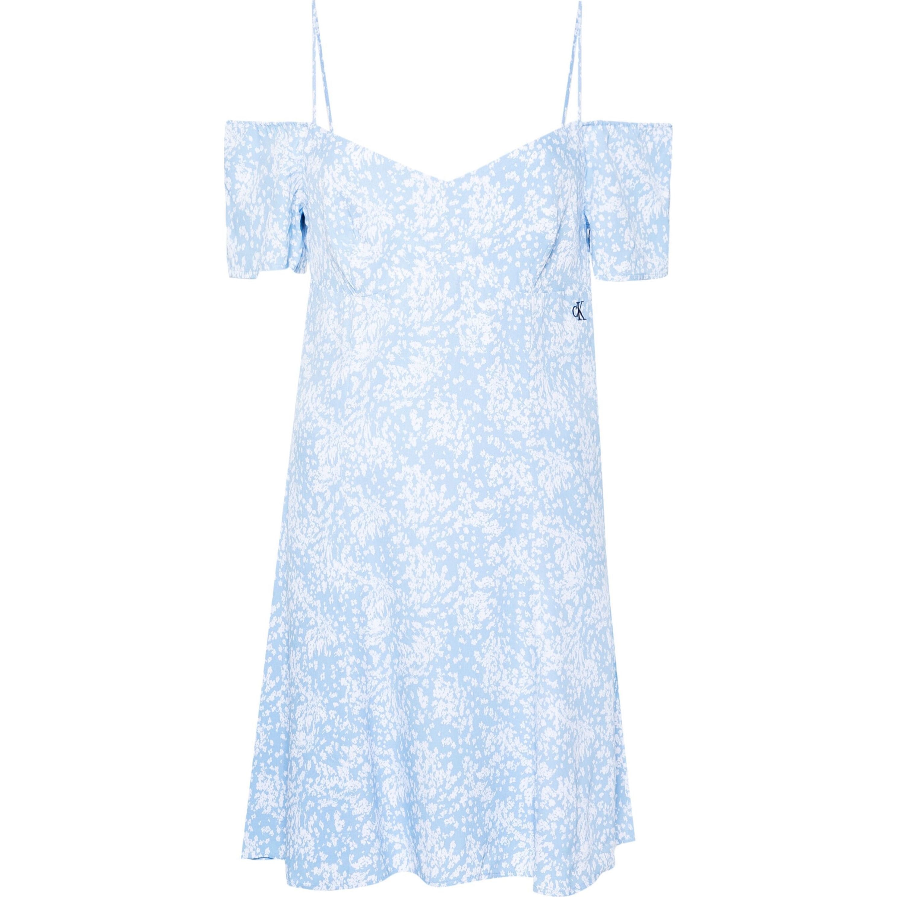 CALVIN KLEIN JEANS Mini suknelė moterims, Mėlyna, Flare dress