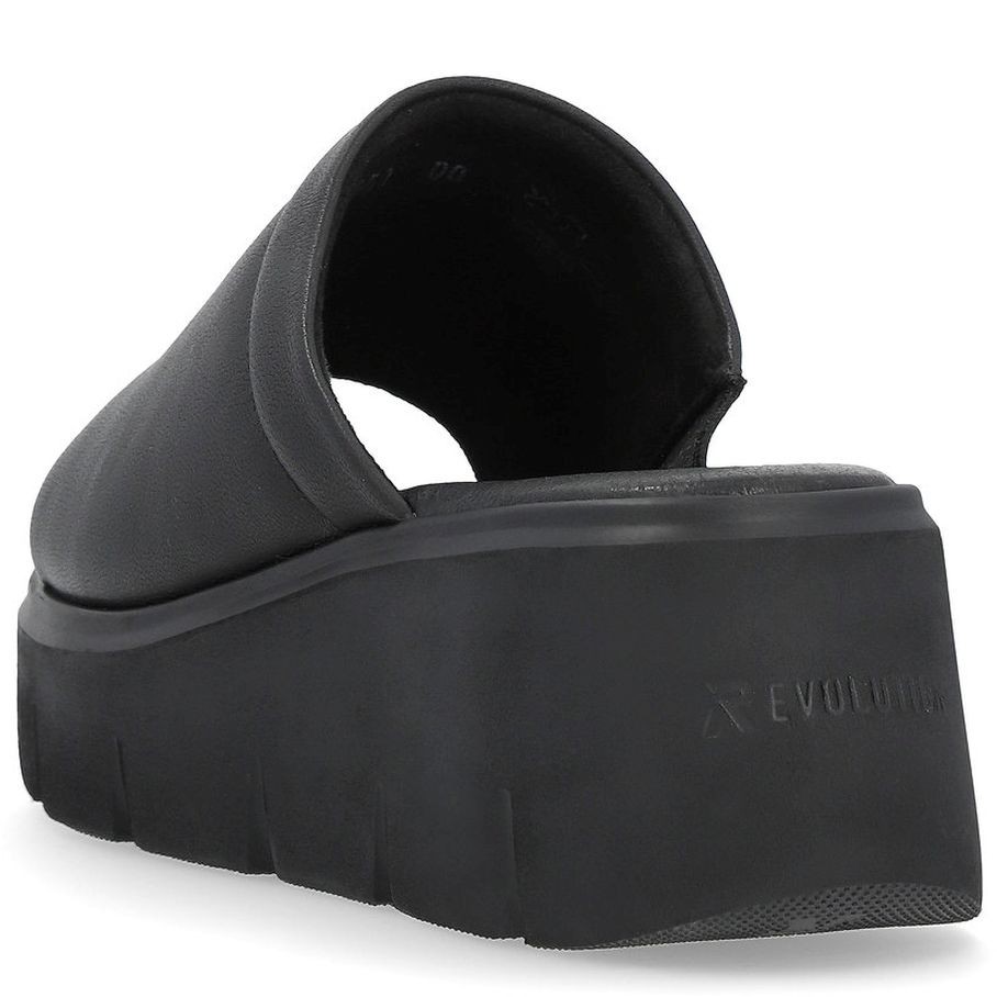 RIEKER Klumpės moterims, Juoda, MULES 5