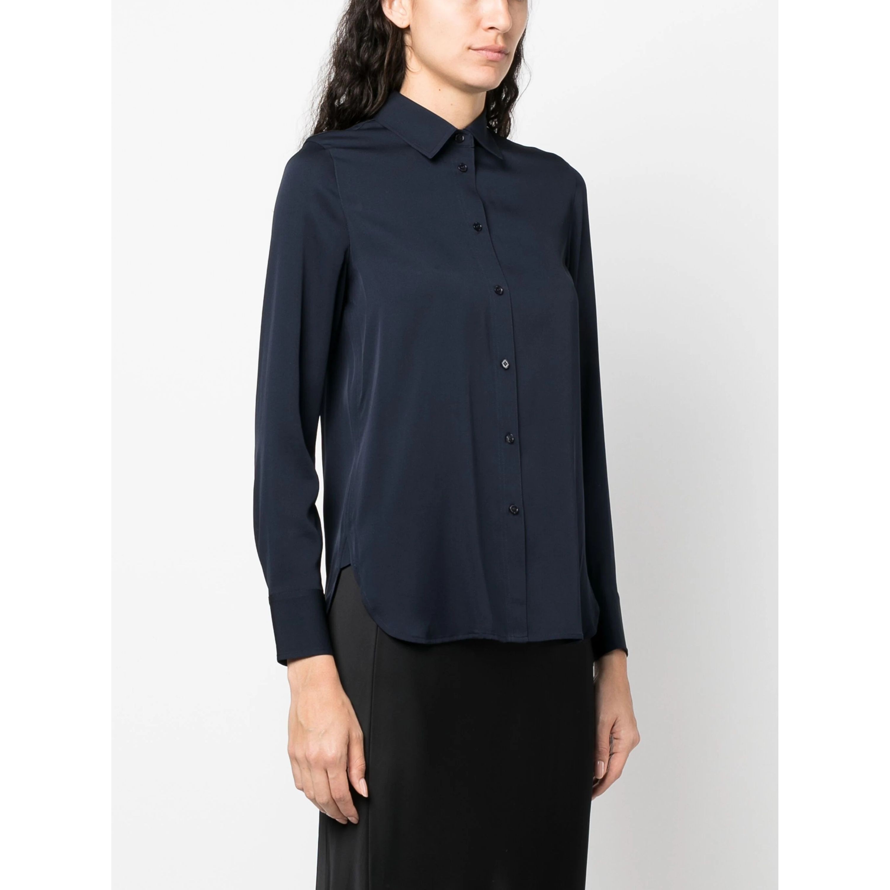 VINCE Marškiniai ilgomis rankovėmis moterims, Mėlyna, Slim fitted blouse 3
