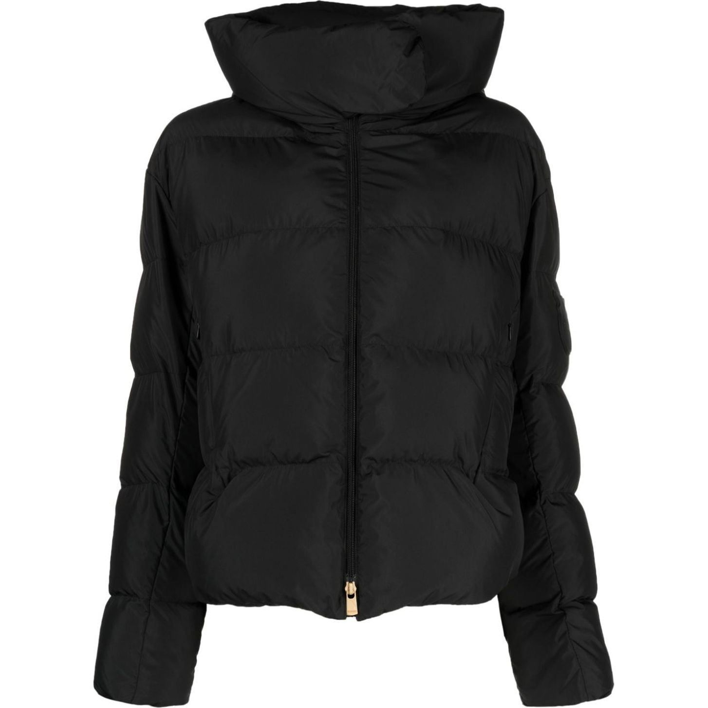 PINKO Pūkinė striukė moterims, Juoda, logo-patch padded jacket