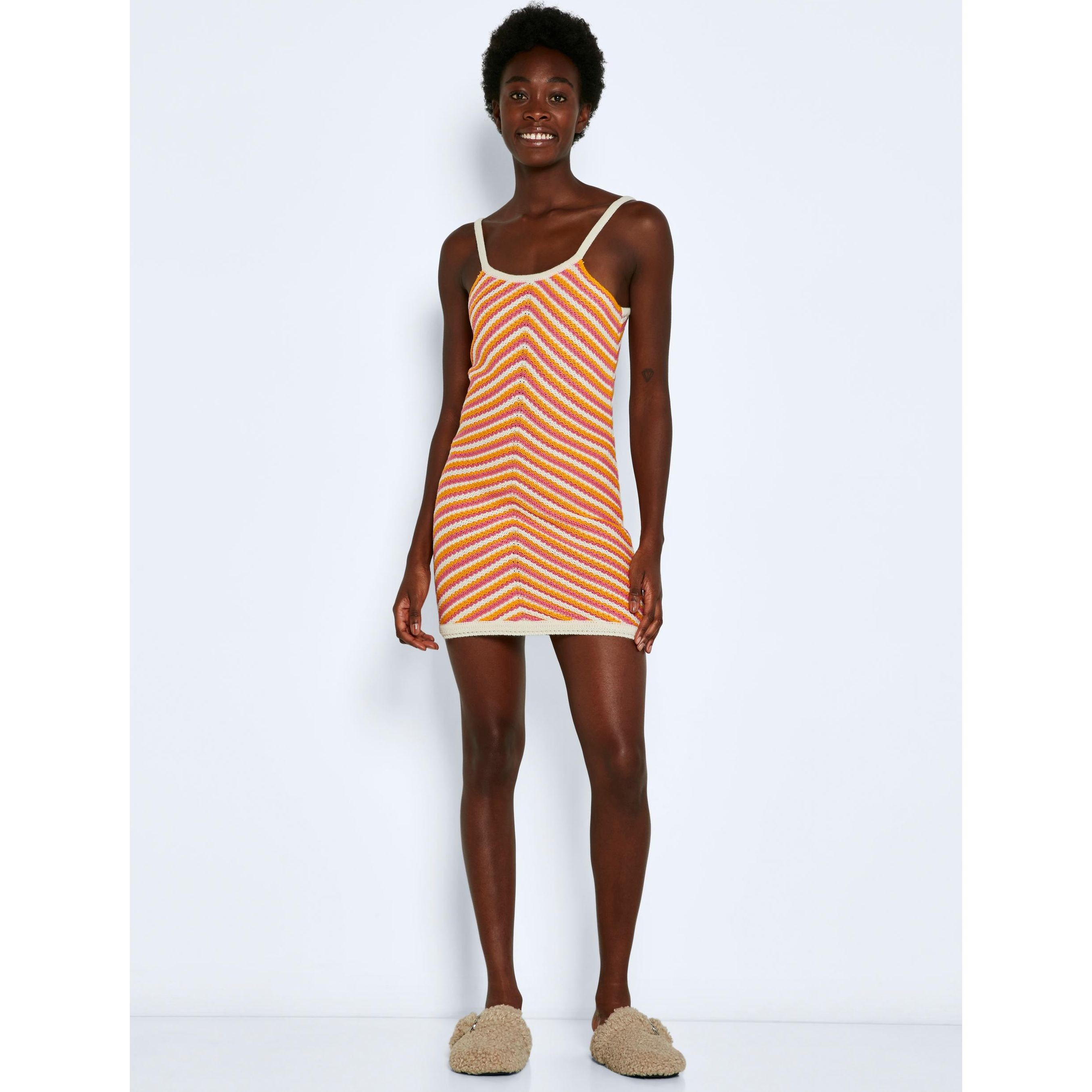 NOISY MAY Midi suknelė moterims, Smėlio, NMDEE S/L KNIT MINI 3