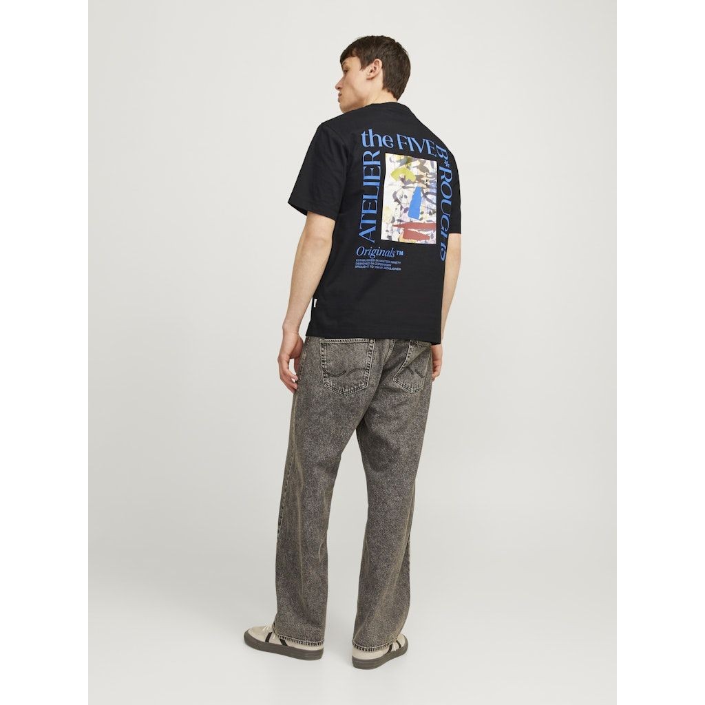 JACK & JONES Marškinėliai vyrams, Juoda, Brooklyn graphic back tee 3