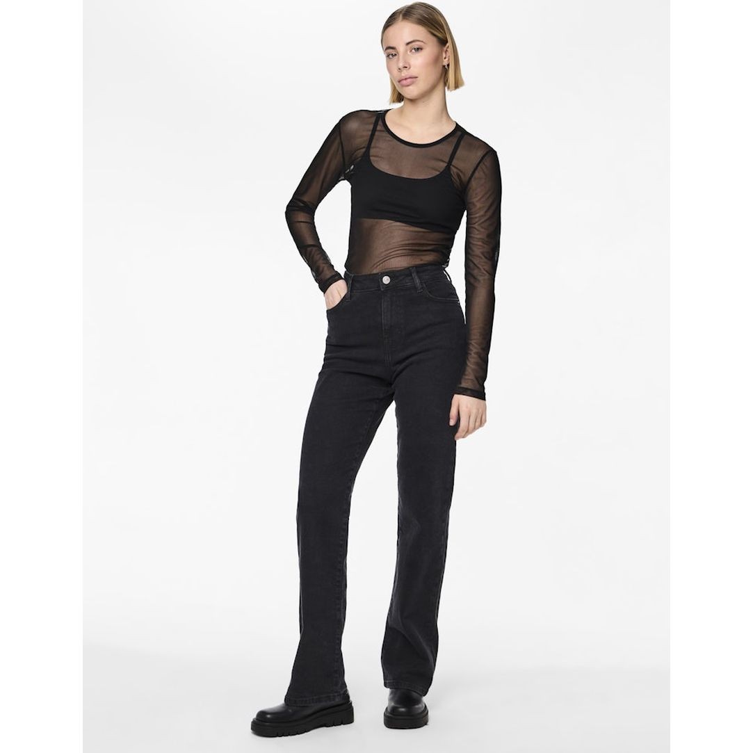 PIECES Tiesūs džinsai moterims, Juoda, Kelly straight jeans 5