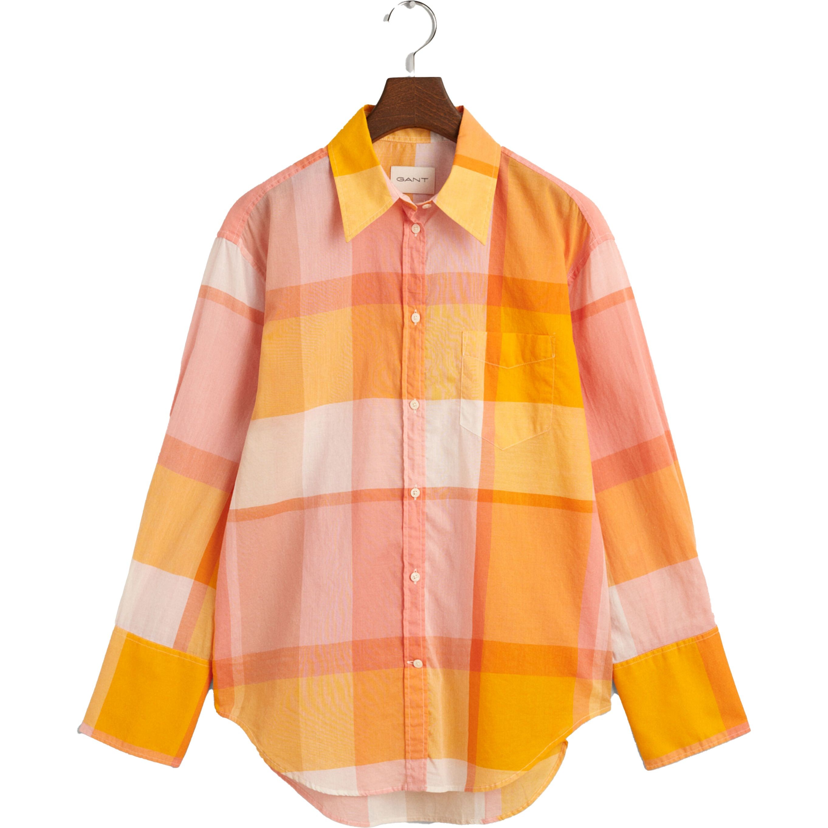 GANT Marškiniai moterims, Geltona, REL MADRAS CHECK SHIRT 1