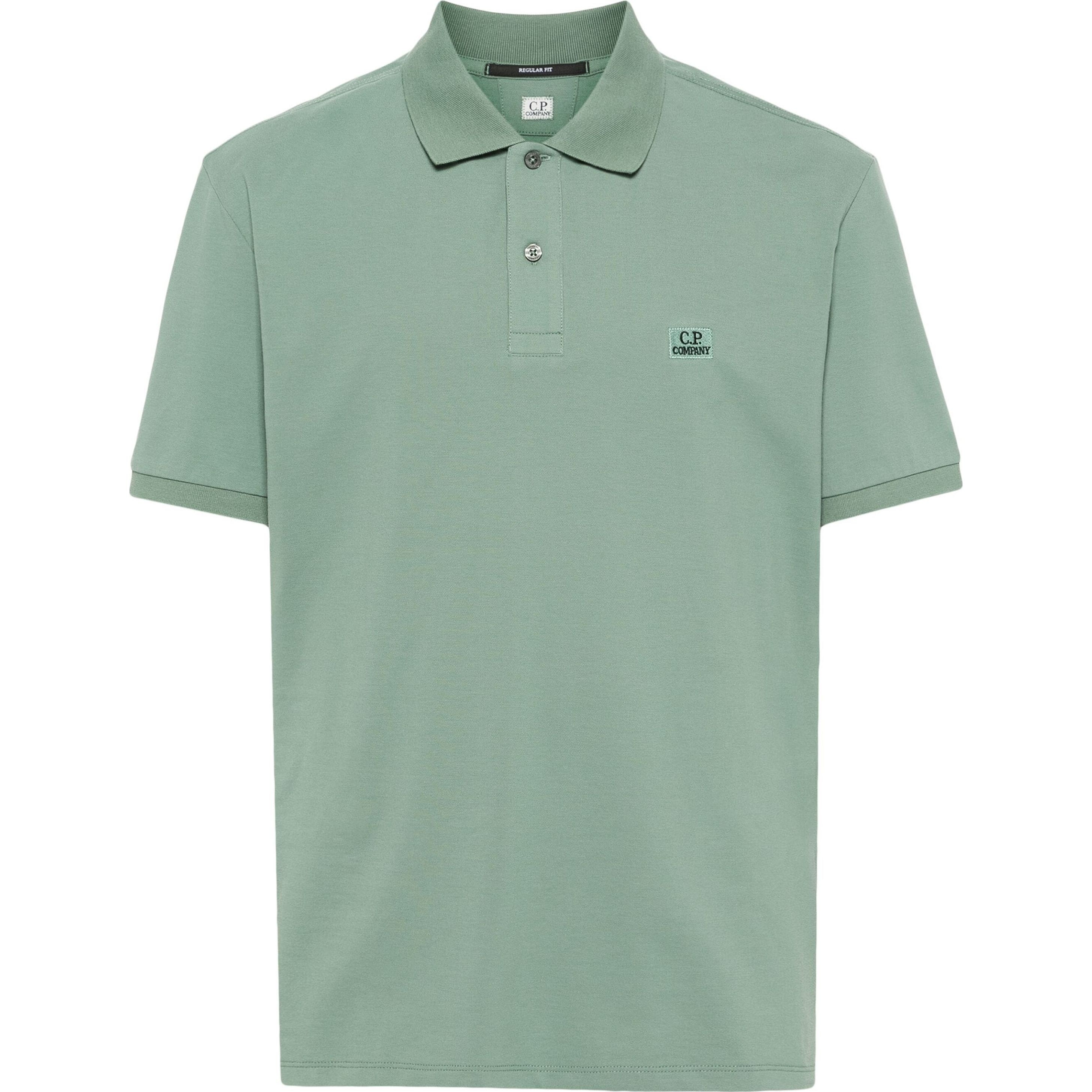 C.P. COMPANY Polo marškiniai trumpos rank. vyrams, Žalia, Regular polo shirt