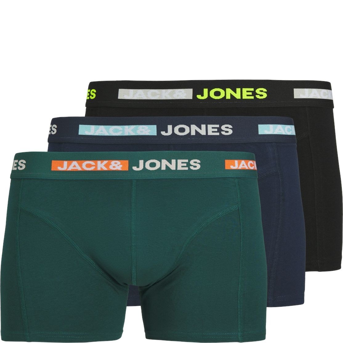JACK & JONES Ilginti apatiniai vyrams, Marga, Scott solid trunks 3 pack 1