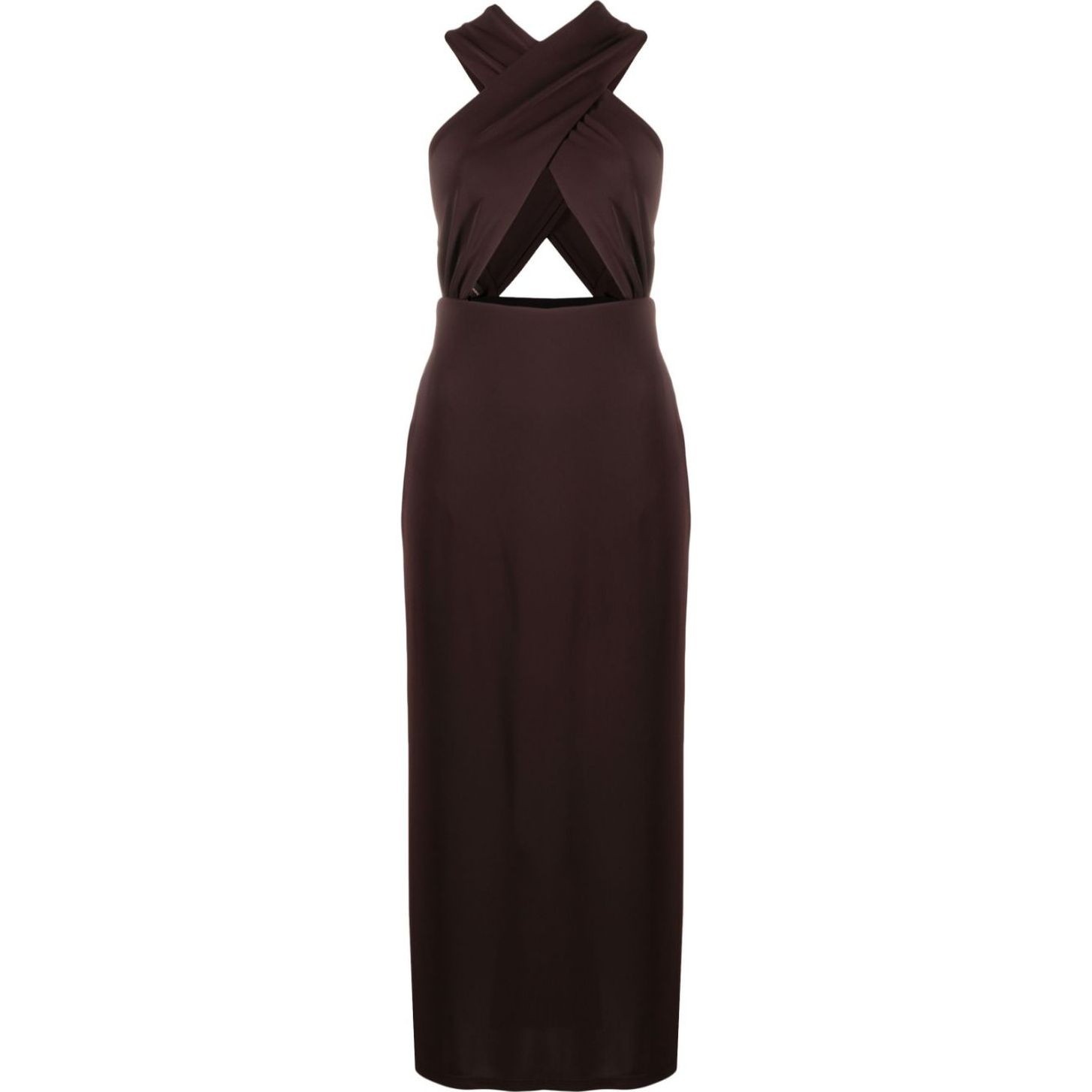 THE ANDAMANE Midi suknelė moterims, Ruda, Maeva halterneck midi dress