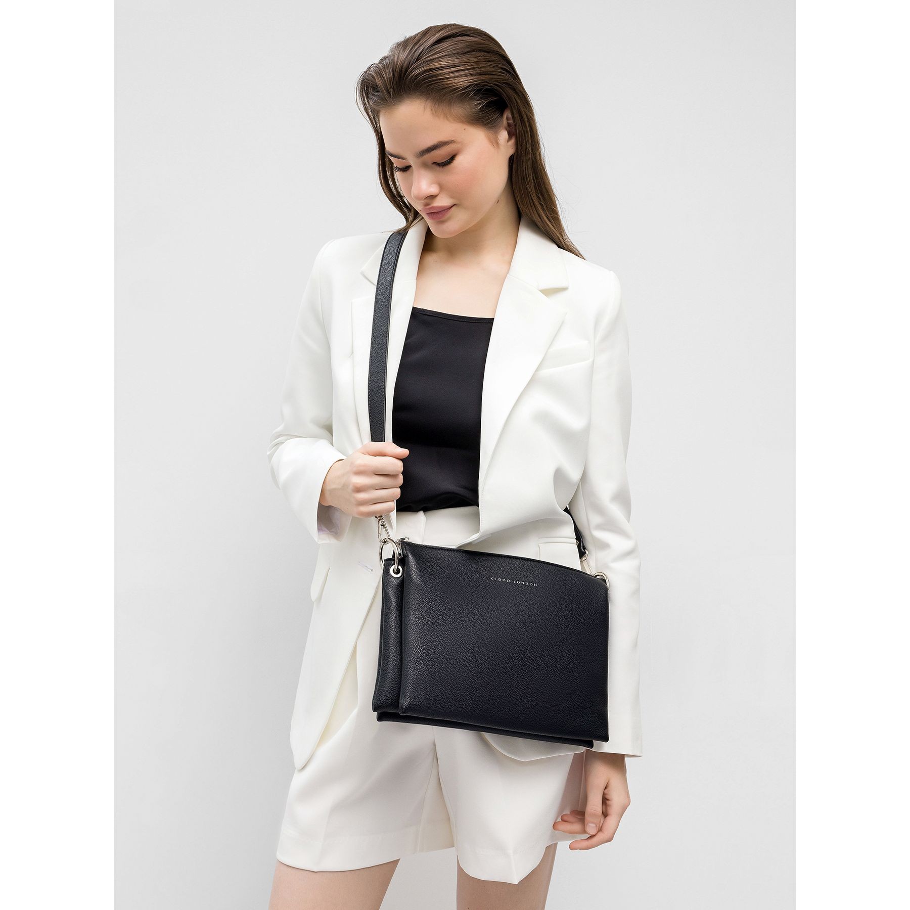 KEDDO Rankinė per petį moterims, Juoda, Crossbody 6