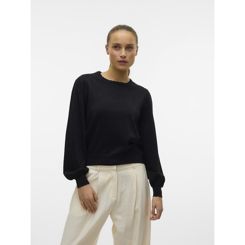 VERO MODA Palaidinės moterims, Juoda, Happyshine scallop pull boo 2