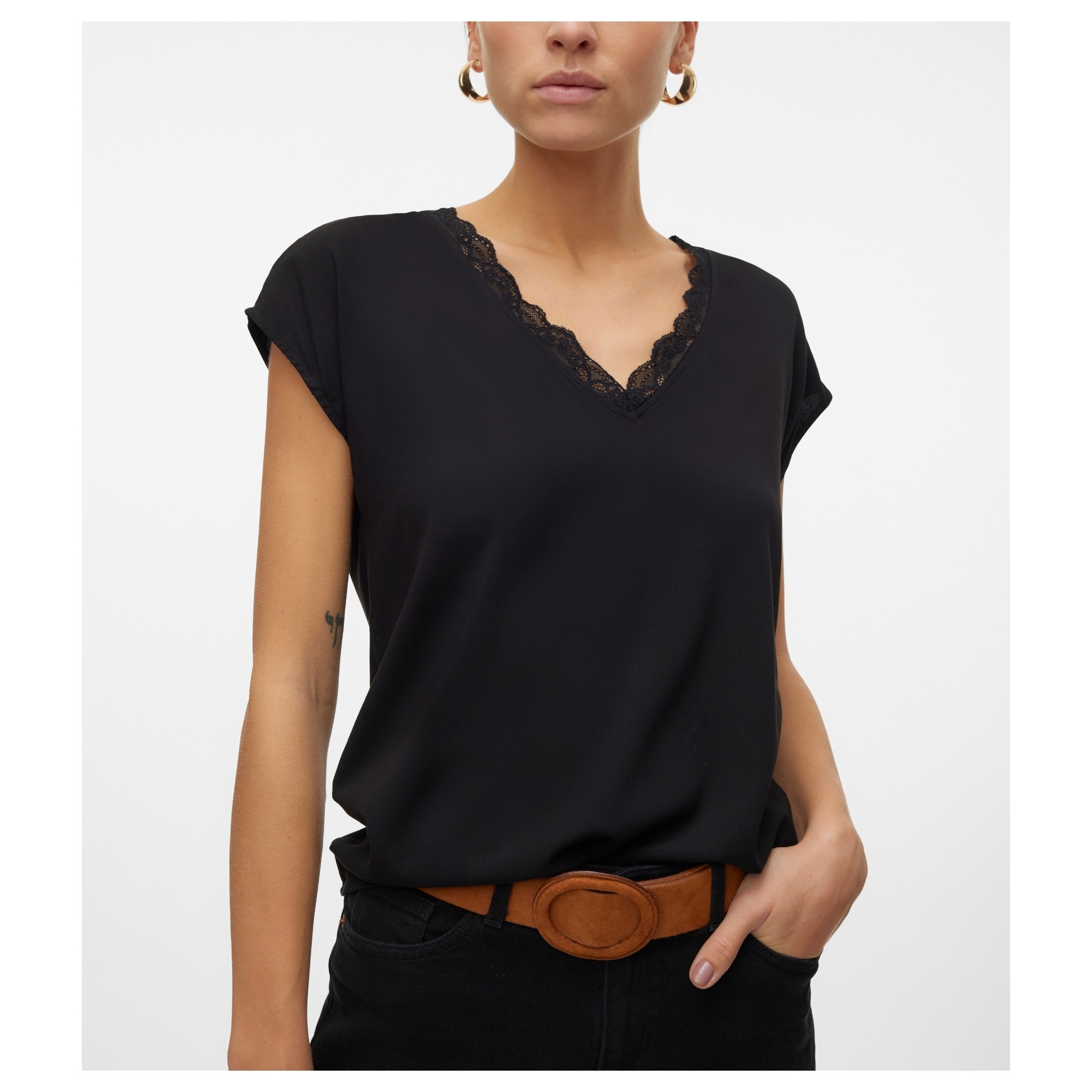 VERO MODA Palaidinės moterims, Juoda, Bella lace 3