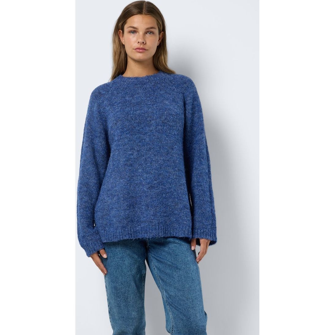 NOISY MAY Megztinis moterims, Mėlyna, Sutton o-neck tunic knit 4