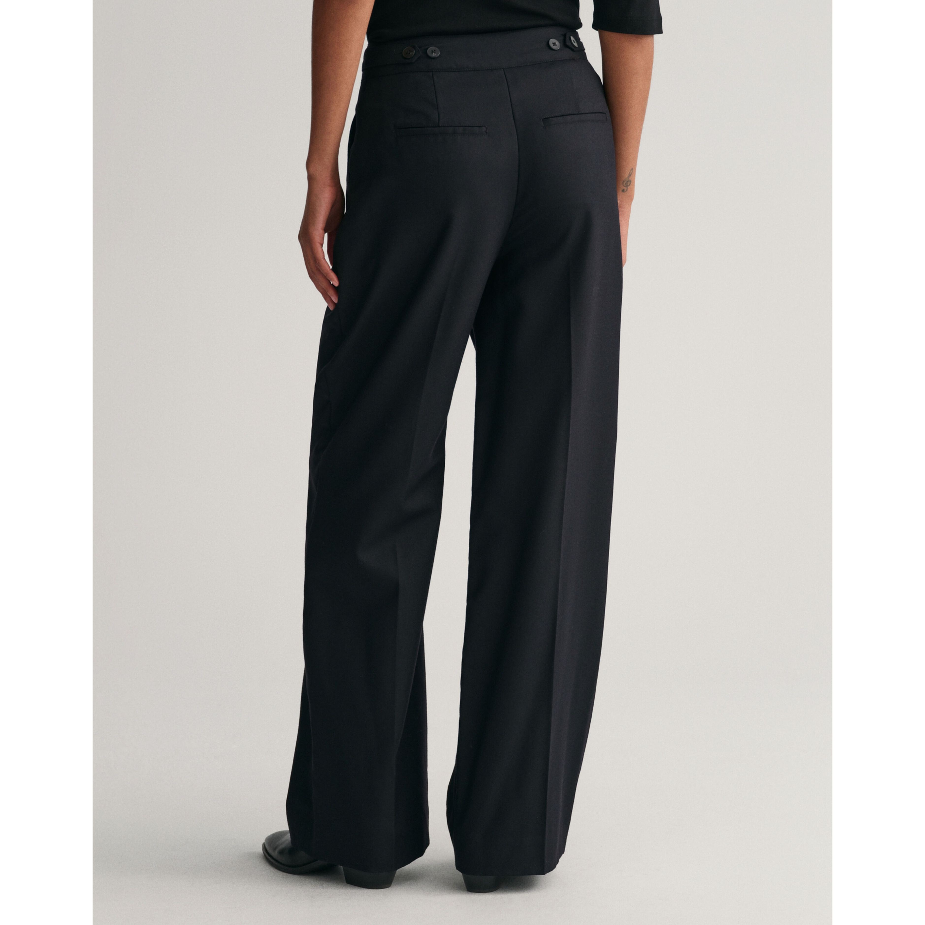 GANT Kelnės moterims, Juoda, HW STRAIGHT PANTS 3