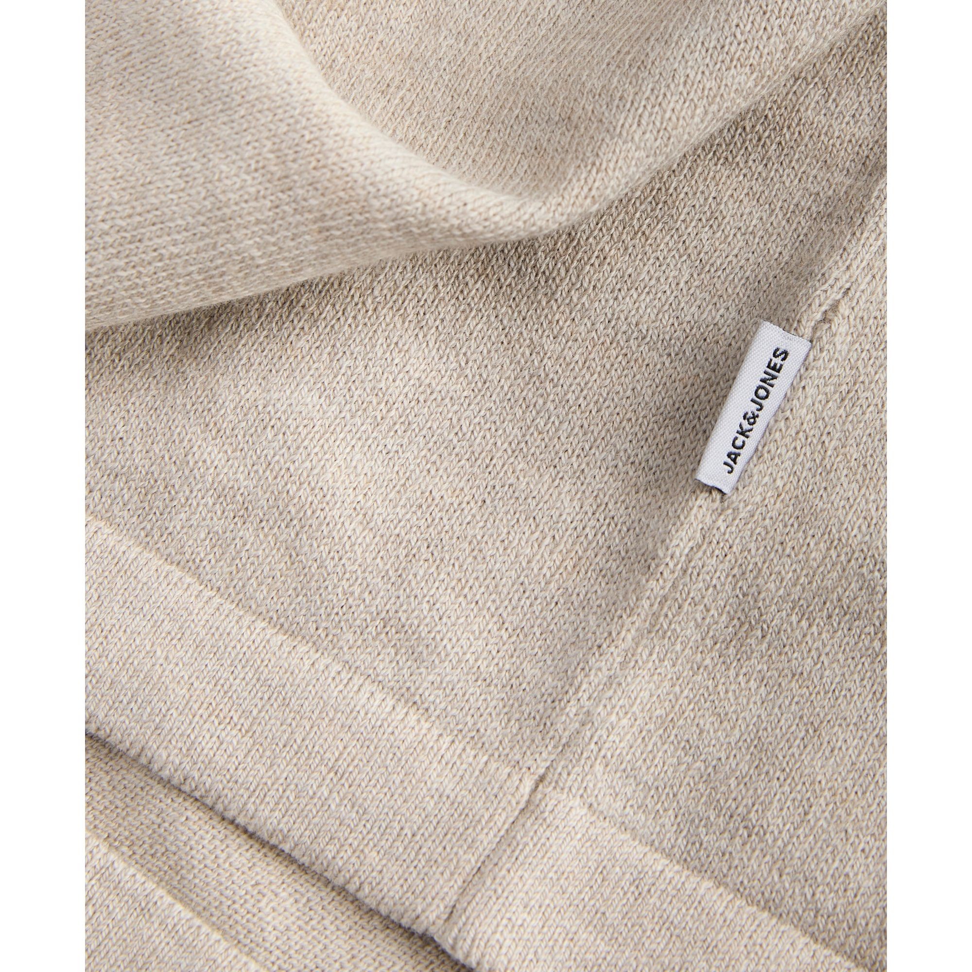 JACK & JONES Megzta palaidinė vyrams, Smėlio, Emill knit zip polo ss 3