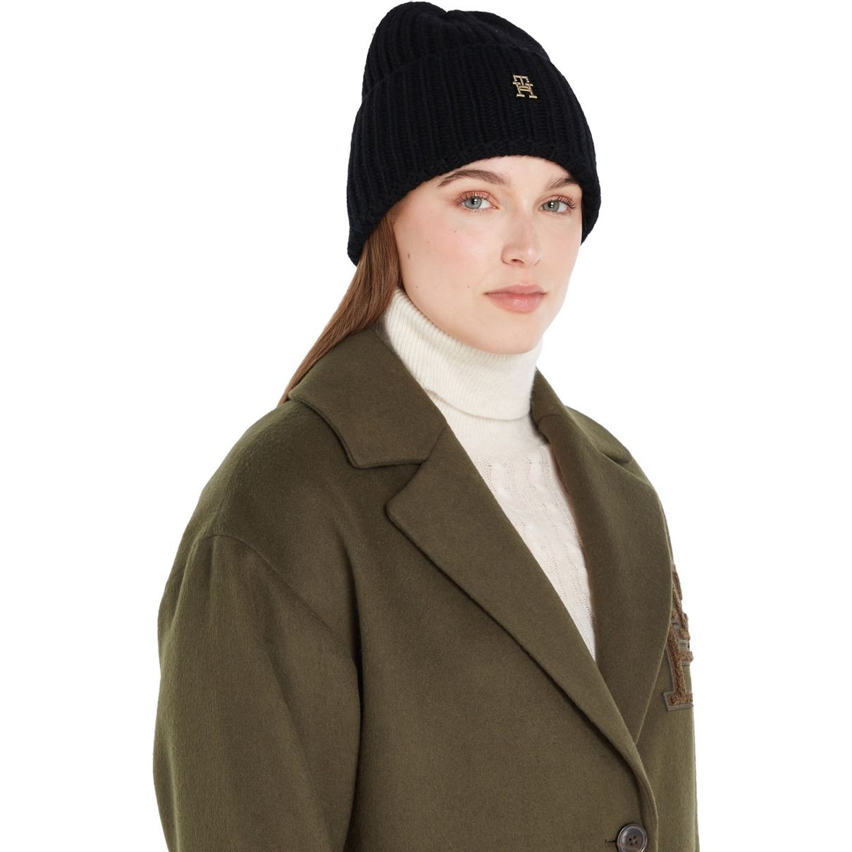 TOMMY HILFIGER Kepurė moterims, Juoda, Limitless chic beanie 4