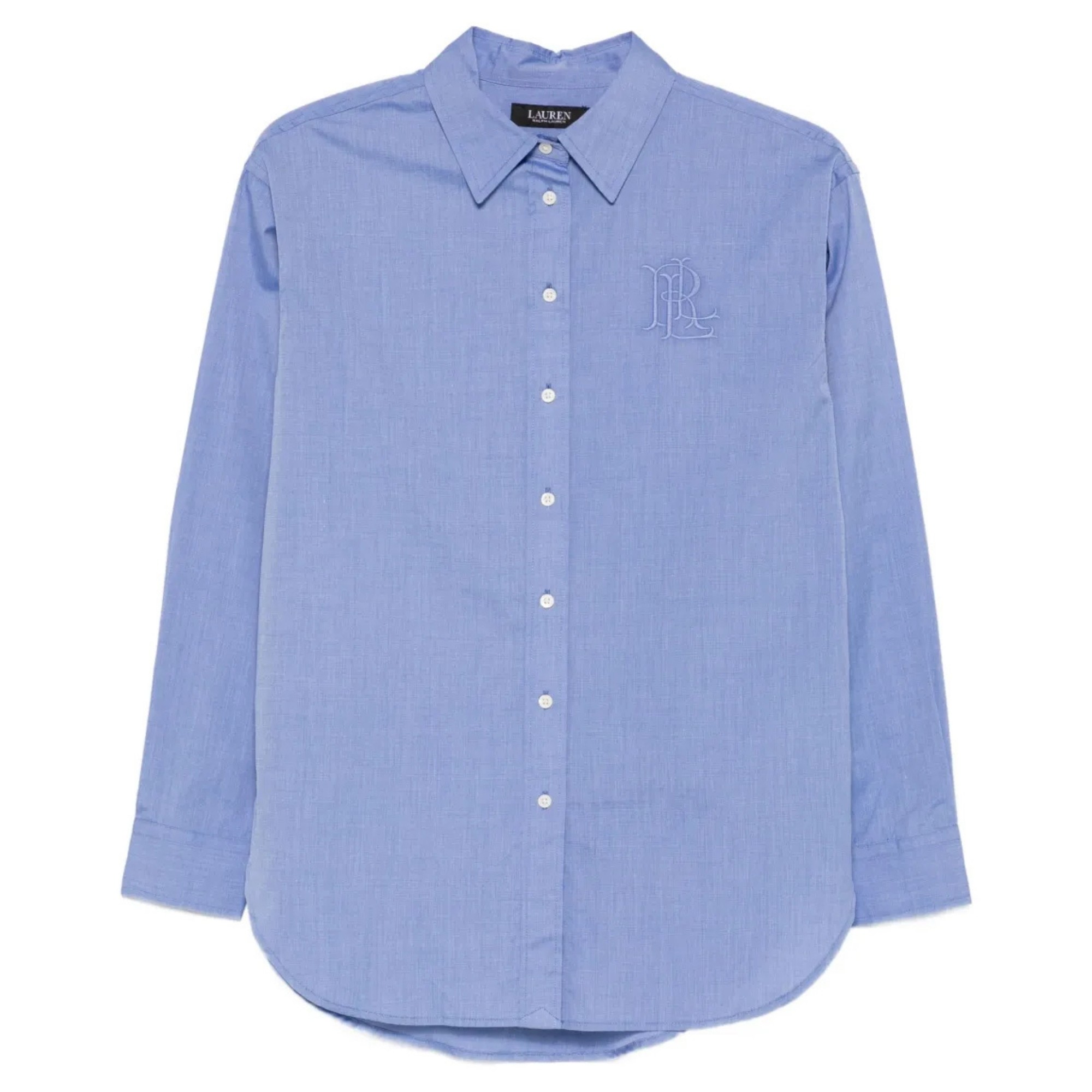 LAUREN RALPH LAUREN Marškiniai ilgomis rankovėmis moterims, Mėlyna, Long sleeve button front shirt 1