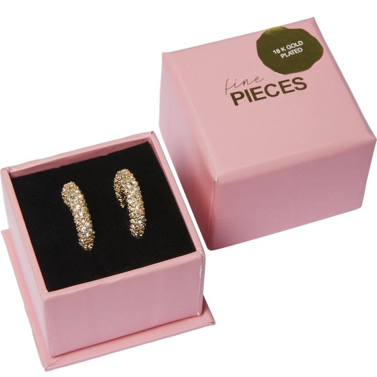 PIECES Auskarai moterims, Geltona, FPBEKKA HOOP EARRINGS 2