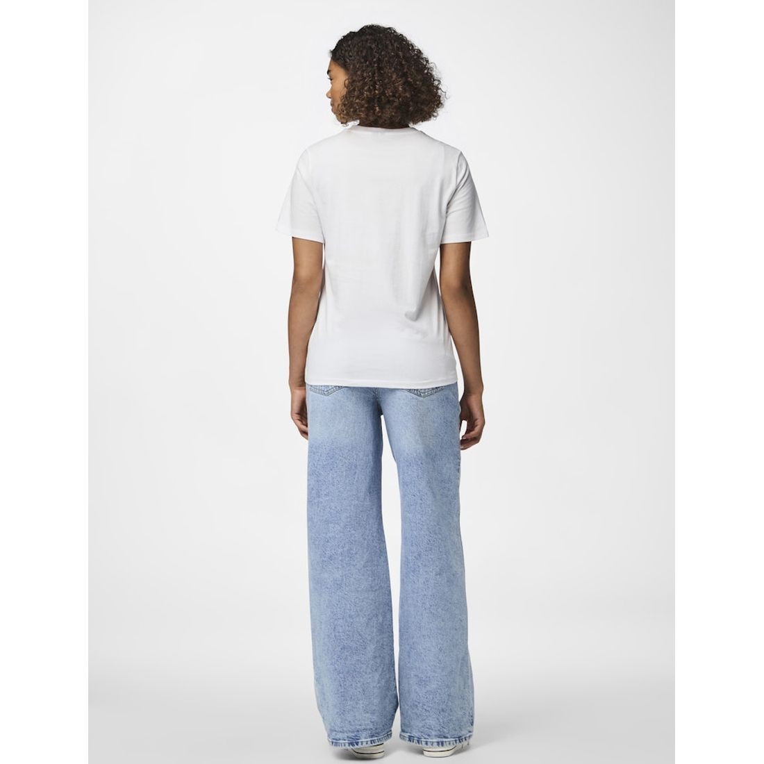 PIECES Marškinėliai moterims, Balta, Ria solid tee 5