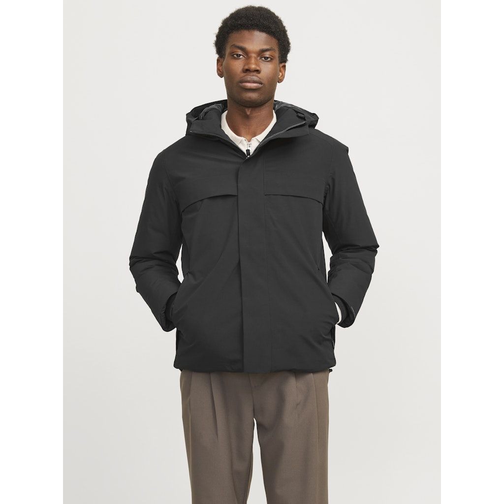 JACK & JONES Pūkinė striukė vyrams, Juoda, Wave jacket 2
