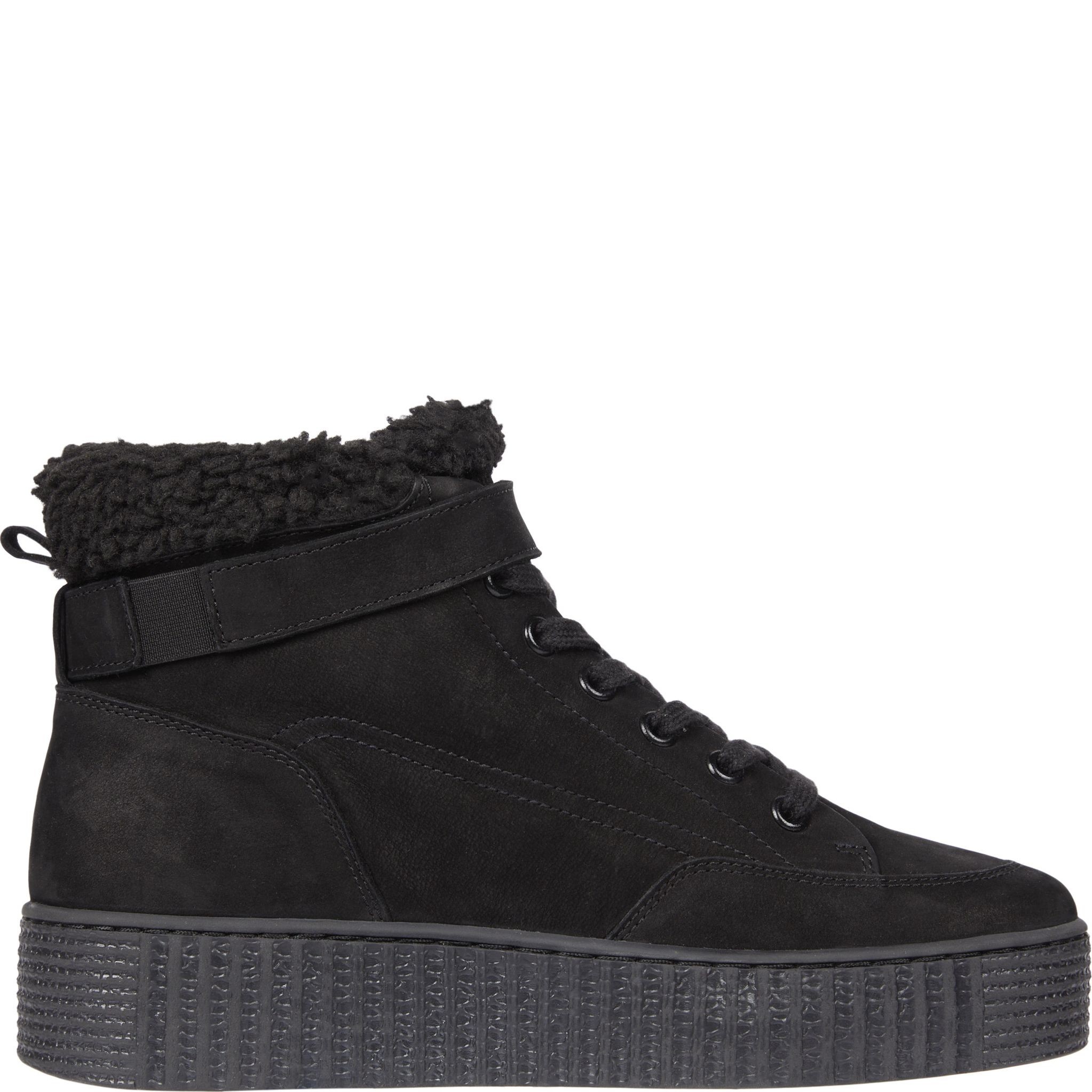 TOMMY HILFIGER Pašiltinti aulinukai moterims, Juoda, Faux fur low lace-up booties 2