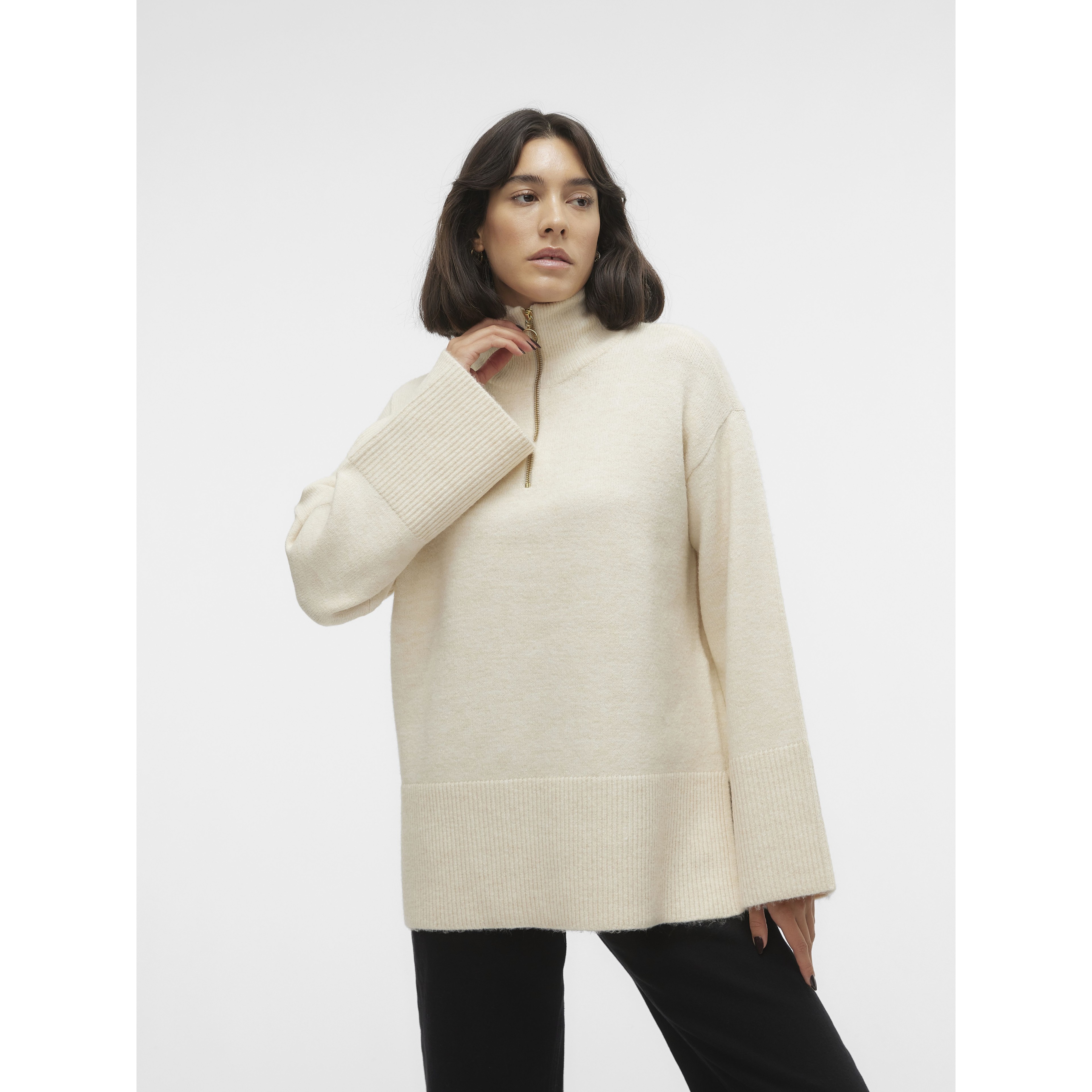 VERO MODA Megztinis moterims, Pilka, VMPHILINE LS HIG 2