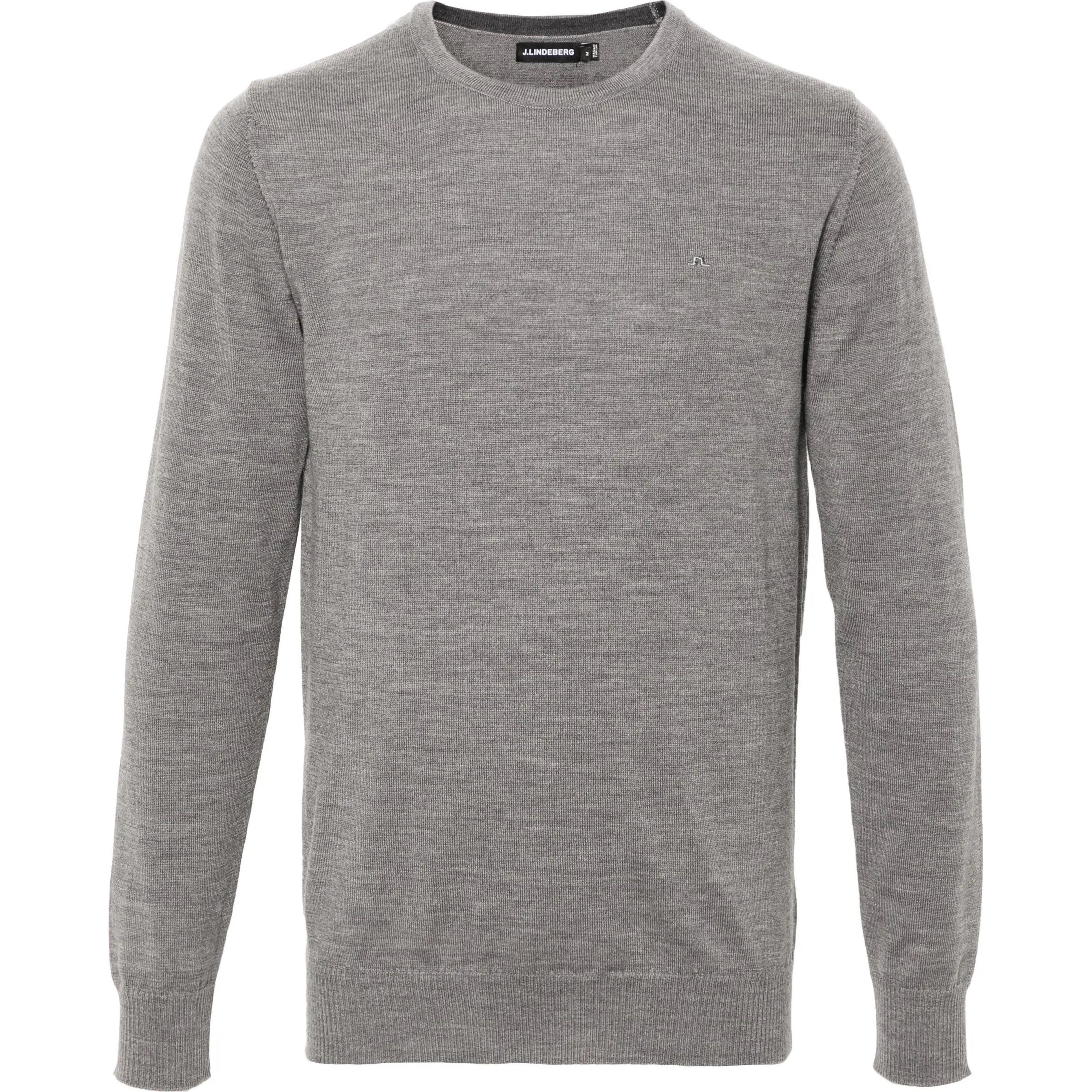 J.LINDEBERG Megztinis vyrams, Pilka, Lyle merino crew neck sweater