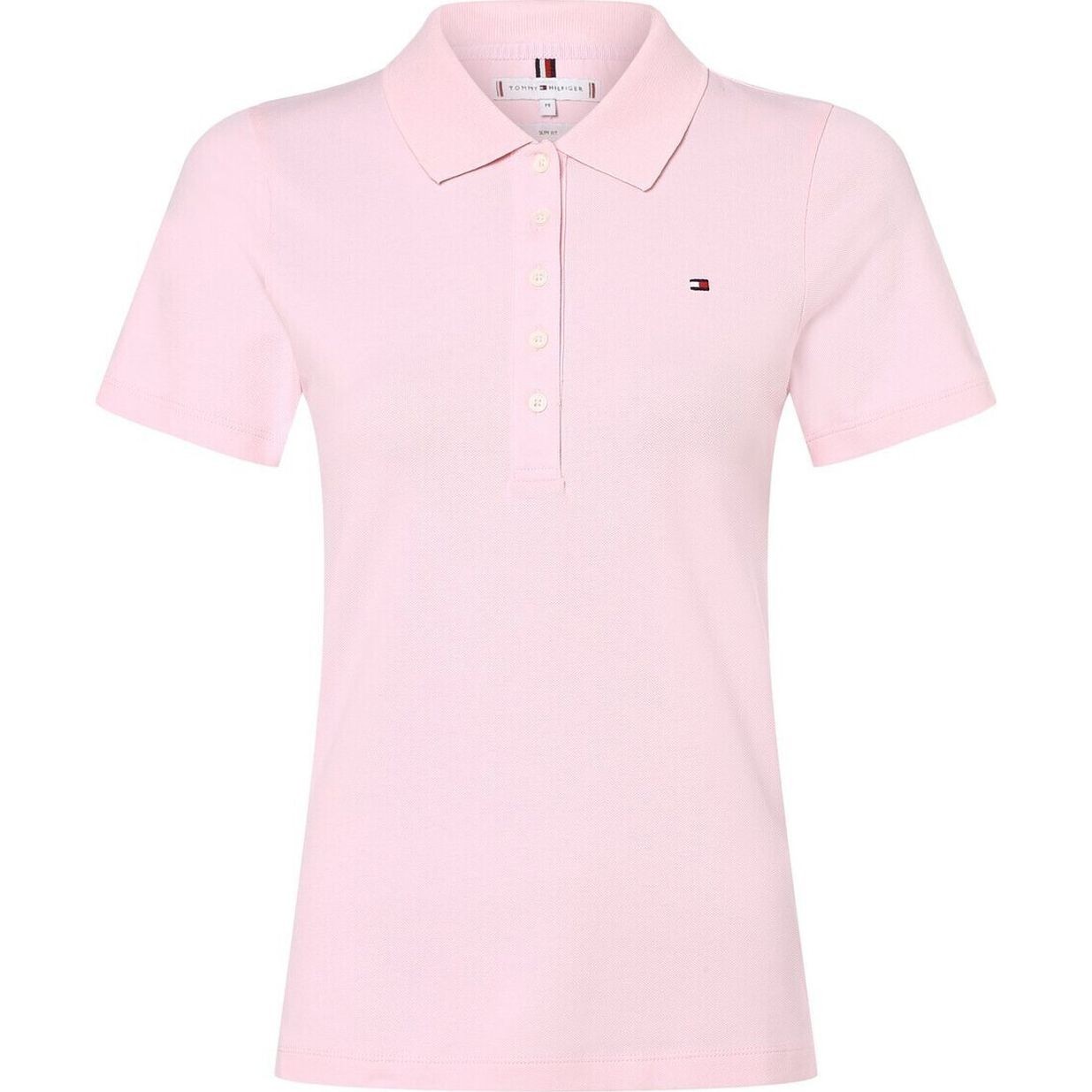 TOMMY HILFIGER Polo marškiniai trumpos rank. moterims, Rožinė, 1985 slim pique polo ss 1