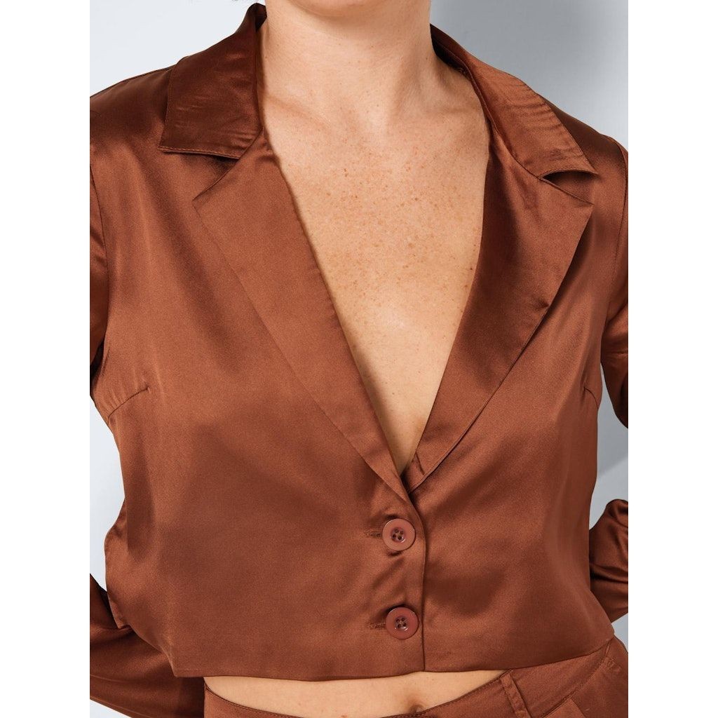 NOISY MAY Švarkas moterims, Ruda, NMCLARIE L/S  CROPPED 5