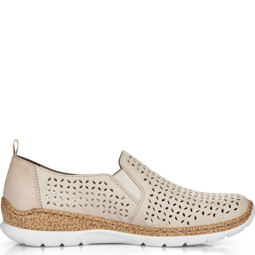 RIEKER Loaferiai moterims, Smėlio, Slipper 2