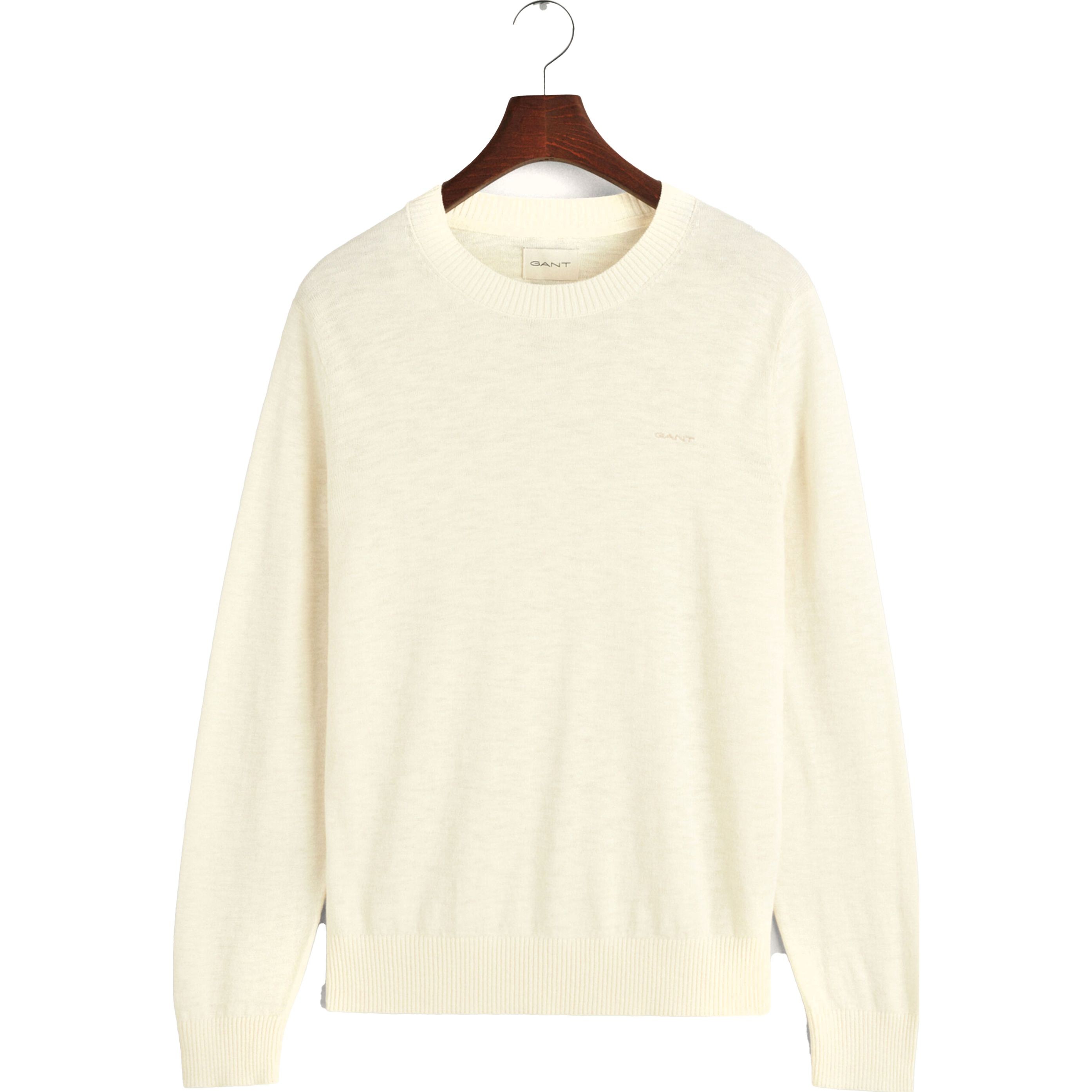 GANT Megztinis vyrams, Geltona, COTTON LINEN C-NECK 1