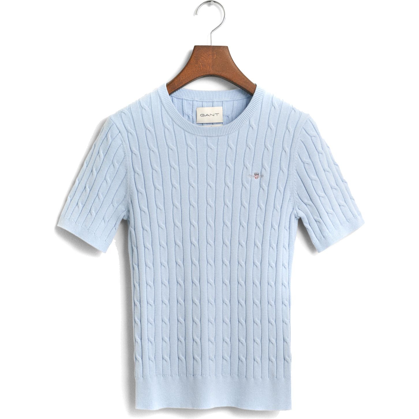 GANT Palaidinės moterims, Mėlyna, Stretch cotton cable C-neck