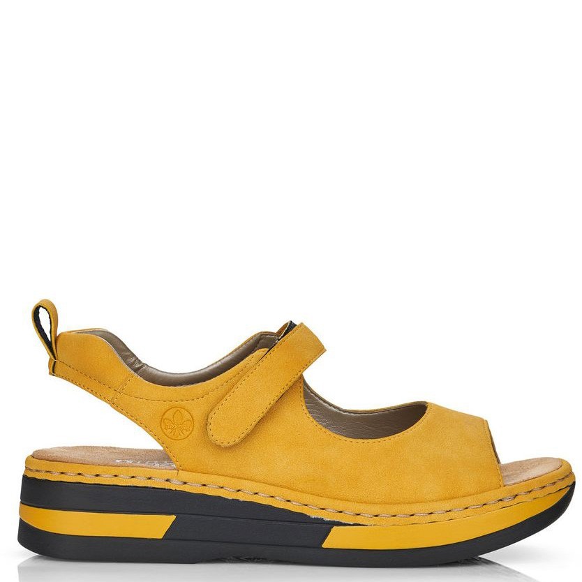 RIEKER Basutės moterims, Geltona, SANDALS 2