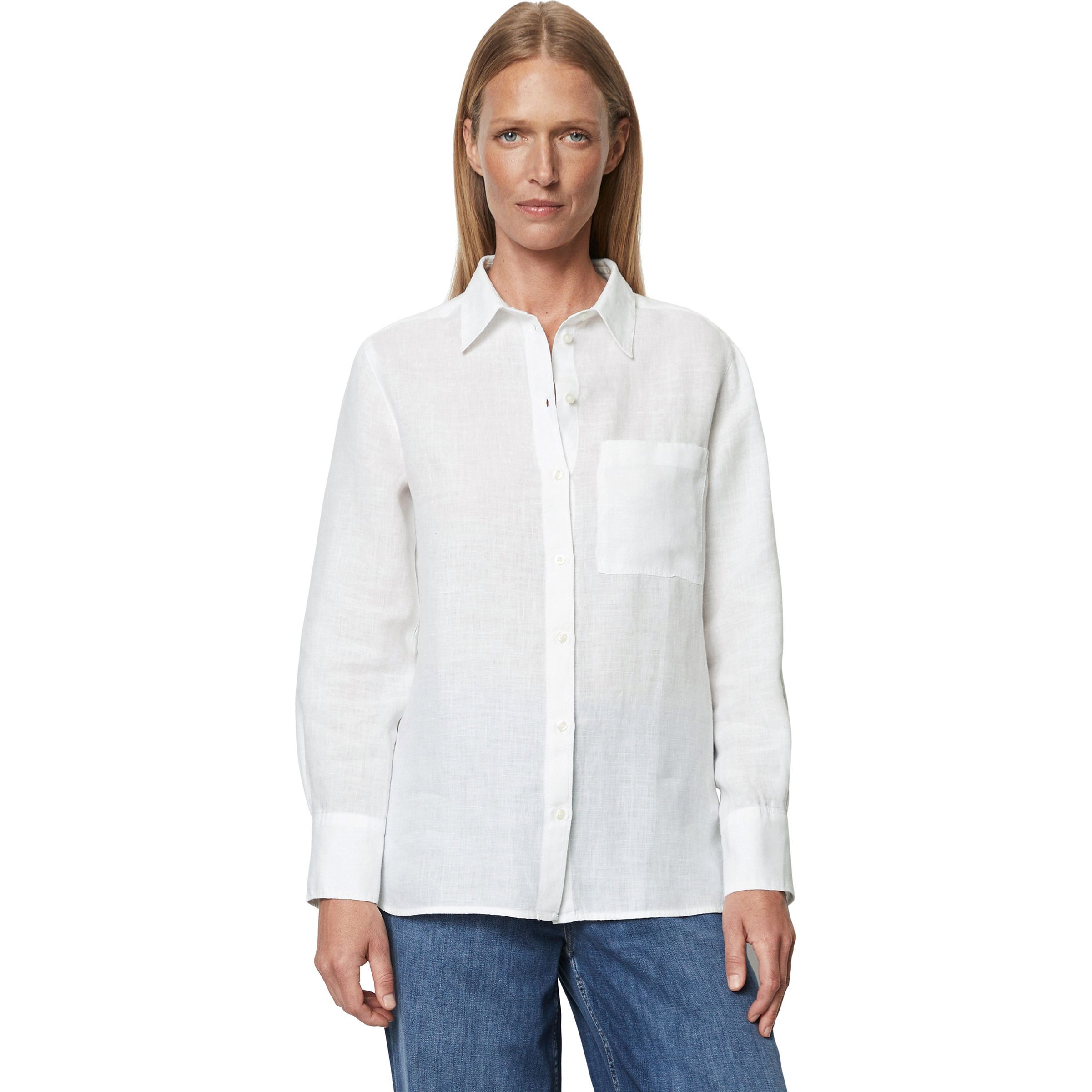 MARC O'POLO Marškiniai ilgomis rankovėmis moterims, Balta 2