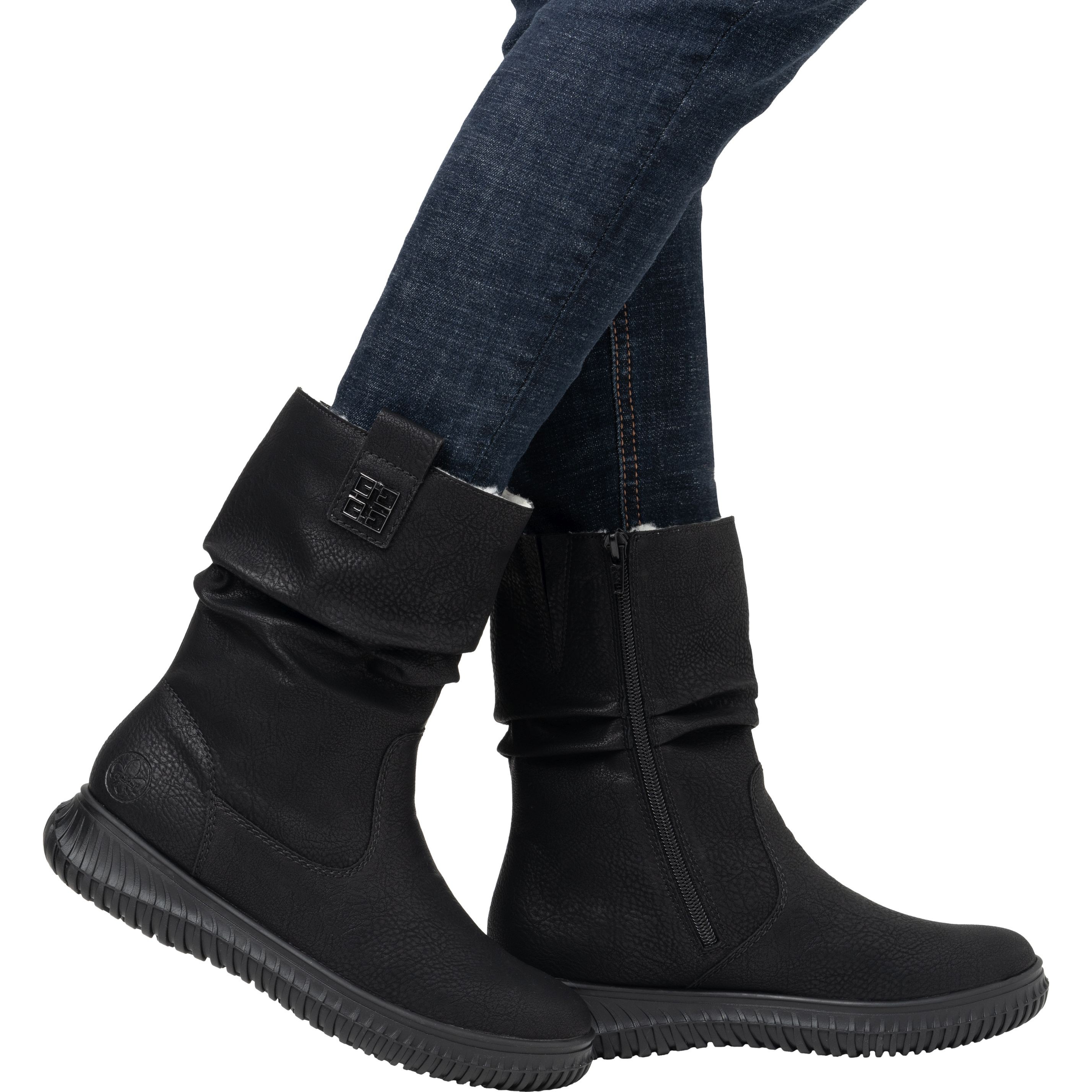 RIEKER Aulinukai moterims, Juoda, Ladies mid height boots 2